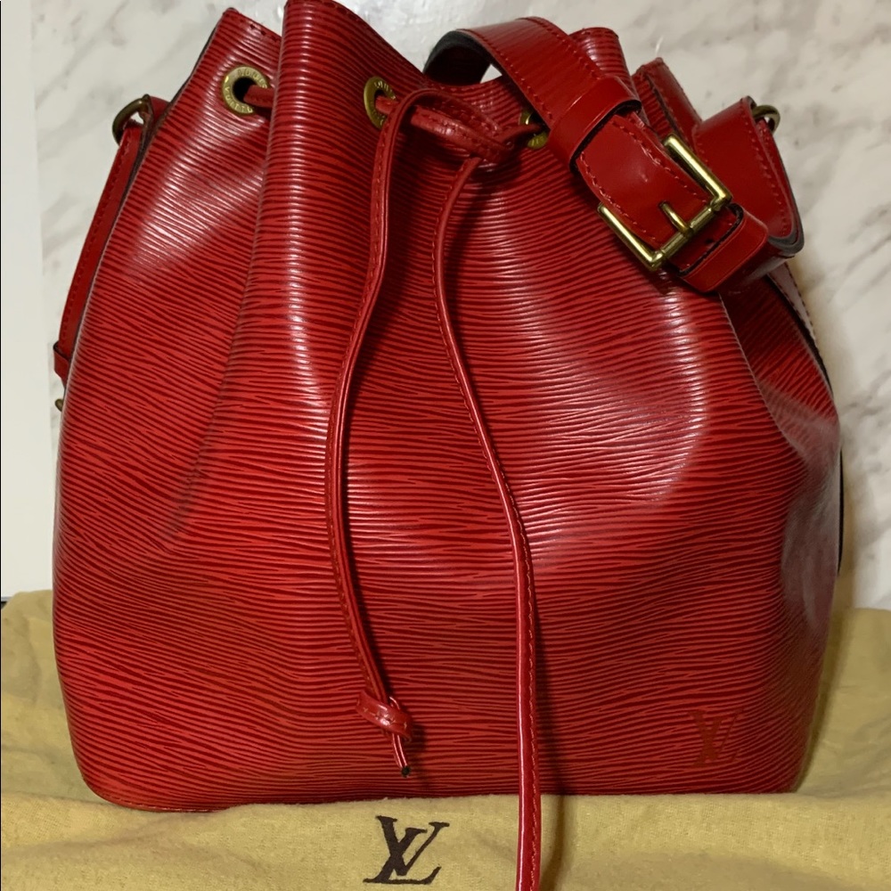 Louis Vuitton Red Epi Noe Bag